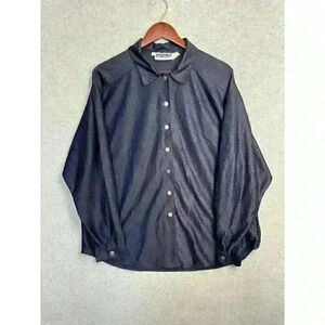VTG Panhandle‎ Slim Men's XL Western Shirt Embossed Pattern Metal Buttons L/S